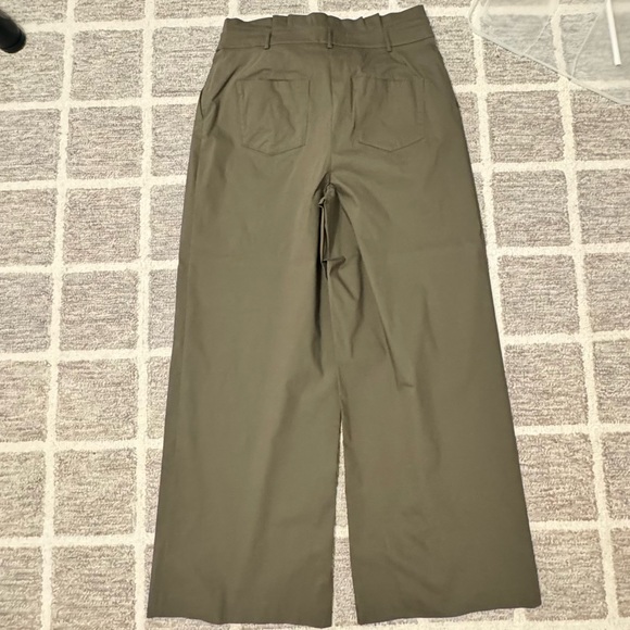 Express Wide Leg Super High Rise Paper Bag Belted Pants - Picture 2 of 4